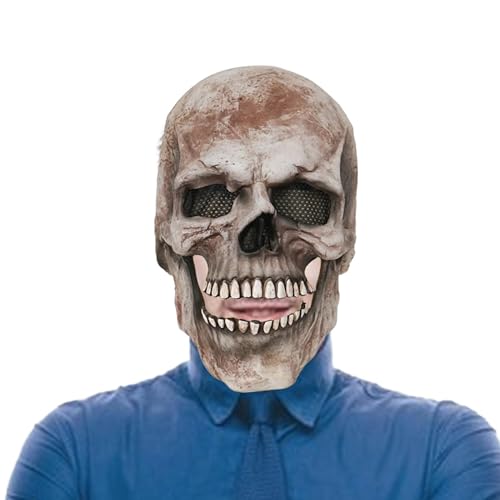 Toseky Totenkopfmaske, Skelettmaske - Vollgesichts-Schädelmaske,Einzigartige Totenkopfmaske für Halloween-Partys, kreative Skelett-Vollgesichtsmaske für Auftritte von Toseky