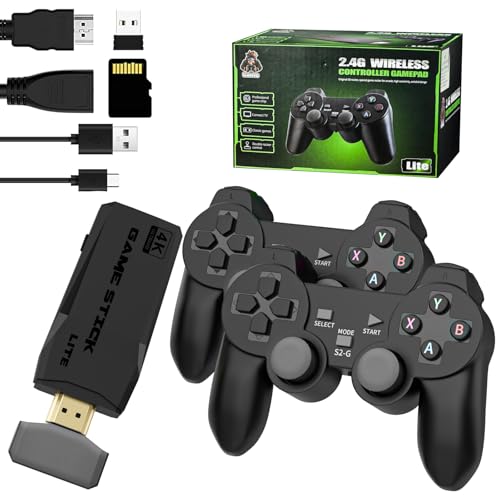 Wireless Retro Game Stick, Upgrade Retro Game Console, 20000+ Retro Games Retro Game Stick Pro, Plug & Play Klassische Videospiele mit 4K HDMI Ausgang und Dual 2.4G Controllern von Toskope