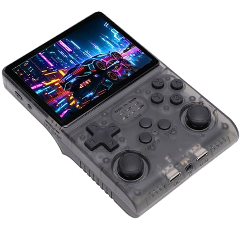 Tosuny R40S Pro Retro Video Handheld Spielkonsole, Retro Gaming Konsole, 3,5 Zoll Bildschirm IPS 640x480, 30000 Spiele, Game Player in 45 Emulatoren Gebaut (Transparentes Schwarz) von Tosuny