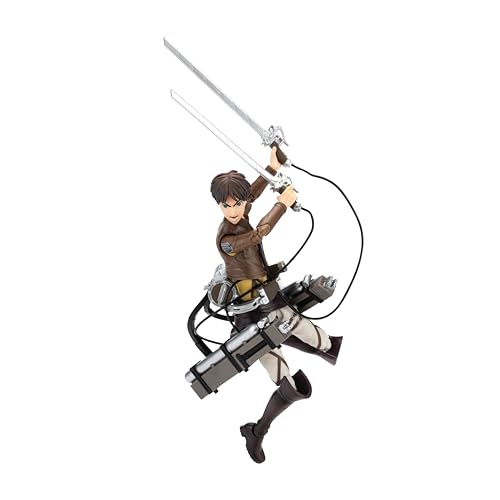 Total Anime Eren Jaeger – Attack on Titan - 16,5 cm große Figur mit austauschbaren Gesichtern, Ersatzhänden und einer Waffe von Total Anime