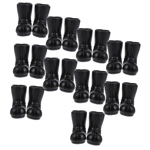 10 Paar Puppenhaus Schwarze Regenstiefel Dekorative Ornamente Mini-weihnachtsmann-Stiefel Weihnachtsminiaturschuhe Miniatur-schuhverzierungen Zubehör Kind Plastik Weihnachten von Totority