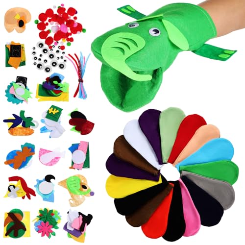 Totority 1 Satz Handpuppen-Set Aus Filz Tierhandpuppe Kinder Filzsockenpuppe Rollenspielpuppe Puppenpompons Selber Machen Geschichtenerzählpuppe Gefühlt Cosplay Filzstoff Bastelmaterial von Totority