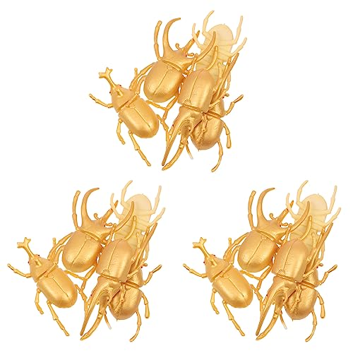 Totority 15pcs Golden Beetle Model Toys Fake Plastic Beetle Lifelike Insects Joke Toys Prank Scary Trick Bugs Funny Prank Joking Toy von Totority