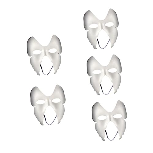 Totority 5 Stk Opernmaske Maskenhandwerk Kabuki-maske Cosplay Verkleiden Gefälligkeiten Partymaske Selber Machen Katzenmaske Bemalbare Maske Leer Weiß Gewöhnliche Männer Und Frauen Malen von Totority