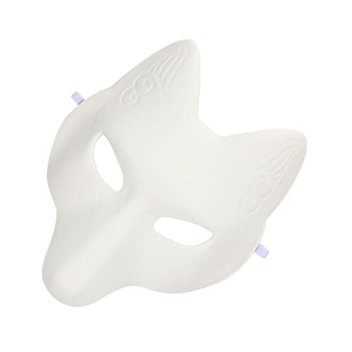 Totority Maskeradezubehör Wolfsmasken Leere Kostümmasken Cosplay-katzenmasken Kitsunes Fuchsmaske Diy Unbemalt Kitsunes Cosplay-masken Cartoon-partymaske Rote Linie Kind Kleidung Weiß Pu von Totority