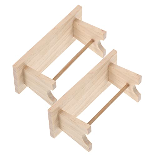 Totority Mini-Hausmöbel 2 Stücke Puppenhaus Couchtisch Miniaturpuppen Mini Couchtisch Miniatur Hausmöbel Miniaturtisch Miniaturmöbel Zubehör Mini Teetisch Dekor Spielzeugmöbel Holz von Totority