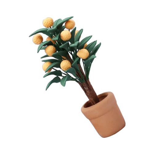 Totority Orangenbaum-Modell Pflanzenbonsai Zimmerpflanzentöpfe Mini-Topfblume inneneinrichtung microanlagen Modelle Mini- -Dekor Mini- -Requisite Topfpflanze Möbel Mikroszene Harz von Totority