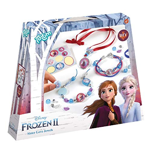 Totum Frozen II Schwesternschmuck Bastel-Set: Bastle Deine eigenen Prinzessinnen-Armbänder mit schönen Perlen, Anhängern und Aufklebern von Anna und ELSA von Disney Frozen