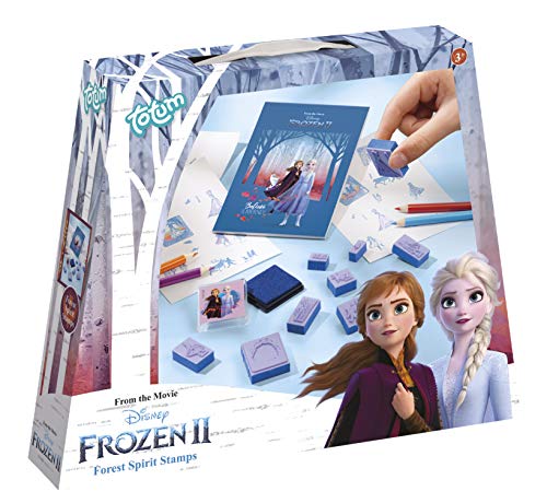TM Essentials 680678 Disney Frozen II Stempelset mit verschiedenen Stempelmotiven, Stiften und einem Malblock von Anna und ELSA, Geschenk für Kinder, Mehrfarbig von Totum