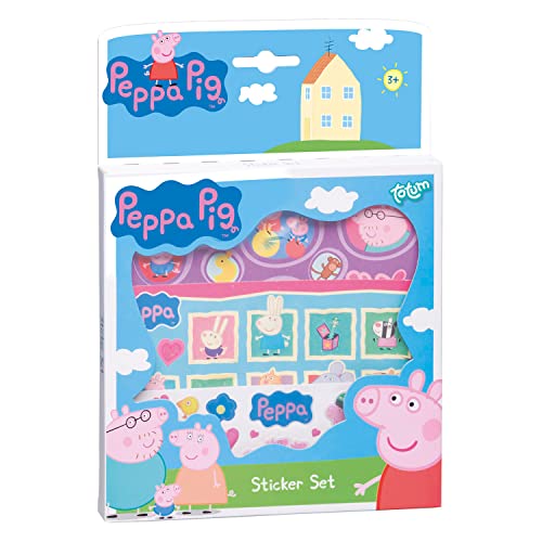 Totum Peppa Wutz Stickerbox mit über 50 Aufklebern der Peppa Pig Familie - für Scrapbooking und Bastelarbeiten von Totum