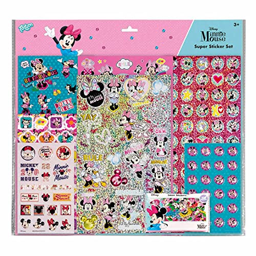 Totum 580206 Disney Stickerset – über 300, wunderschöne Glitzer & Laser Sticker Motive von Minnie Mouse und ihren Freunden von Totum