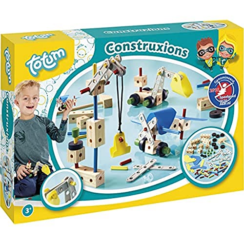 Totum-Creativity Construxions – Fahrzeug Kreativ-Set: Mit verschiedenen Holzteilchen, kleine und große Räder, Schablonen und Hammer von Totum