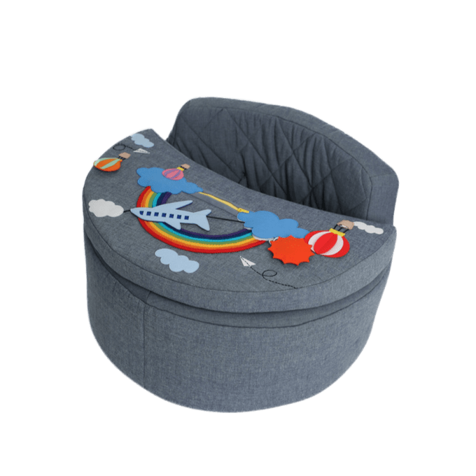 Activity Sessel rund Activity Sessel Rondo blau mit Regenbogen Auflage von Touch of India