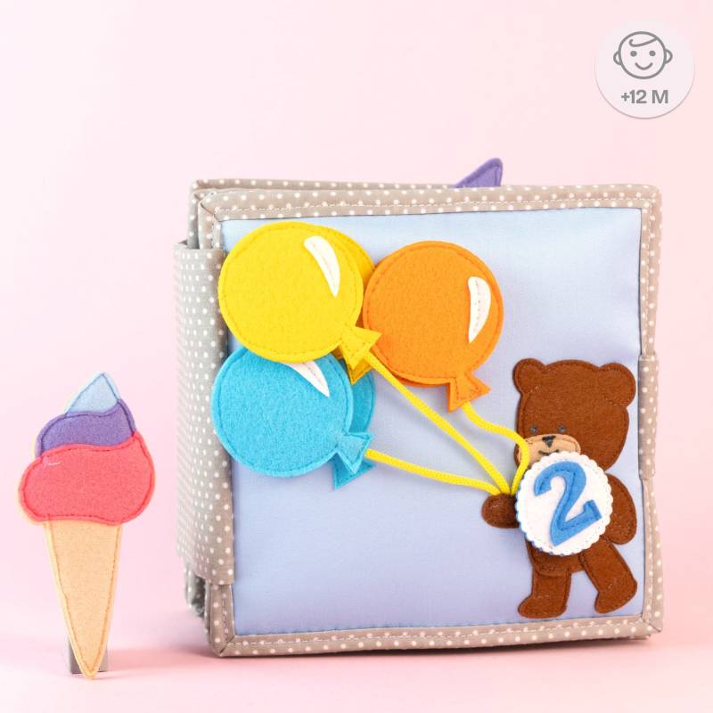 Happy Bearsday - 6 Seiten Mini Quiet Book von Touch of India