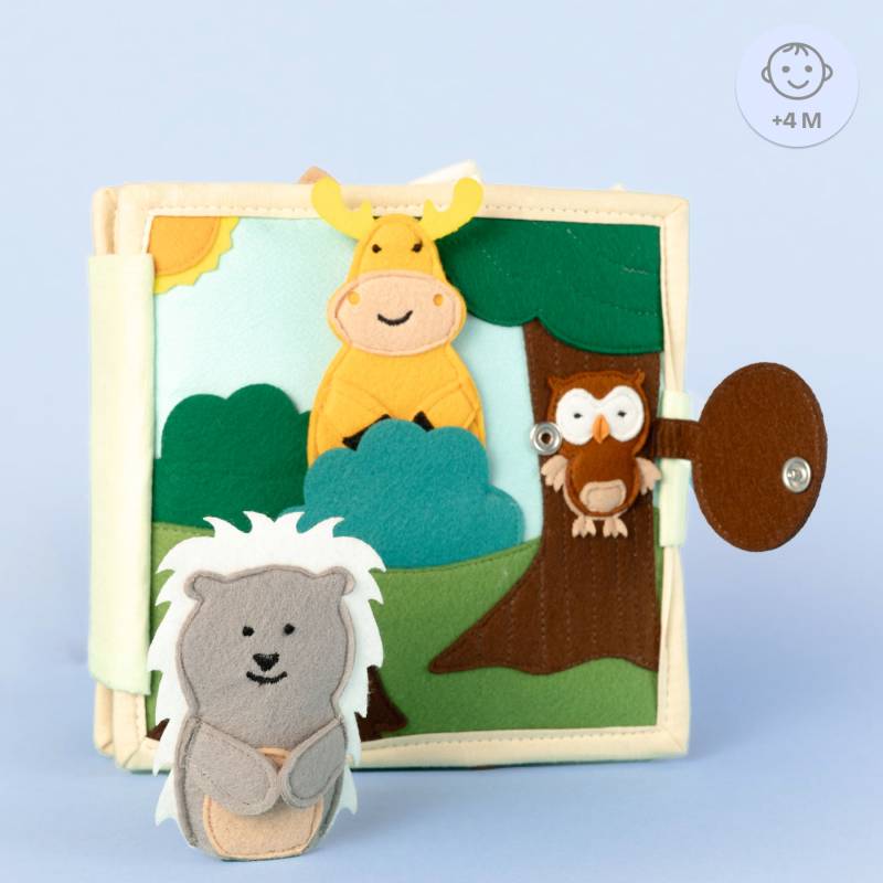 Tierfreunde - 6 Seiten Mini Quiet Book von Touch of India