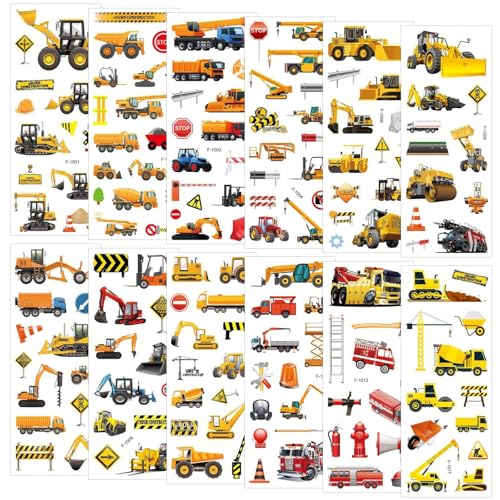 12 Blätter 3D Aufkleber Kinder, Auto Bagger Sticker für kinder & Kleinkinder, Fahrzeug Bagger Belohnungssticker,Moosgummi Selbstklebend Sticker für Kinder Jungen Party Kindergeburtstag Geschenke 12 Blätter 3D Aufkleber Kinder, Auto Bagger Sticker für kinder & Kleinkinder, Fahrzeug Bagger Belohnungssticker,Moosgummi Selbstklebend Sticker für Kinder Jungen Party Kindergeburtstag Geschenke von Tovbmup