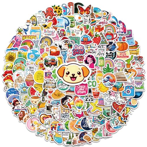 200 Stück Cute Kawaii Sticker Set, Aesthetic Sticker Set(Vinyl) Coole Aufkleber Sticker,Sticker kinder Erwachsene Teenager,Für Laptop, Handy, Wasserflasche, Skateboard; für Teens, Mädchen, Kinder von Tovbmup