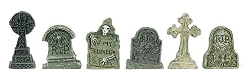 Puppenhaus 6 Grabsteine Grabstein Grabstein Halloween Friedhof 1:24 Zubehör von Town Square Miniatures