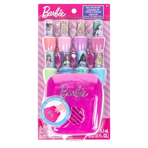 Barbie Kinder Nagellack Set mit Nageltrockner | Ungiftig Nagellack für Mädchen | Geschenke für 3+ Jahre von Townley Girl (Batterie Nicht enthalten) von Townley Girl