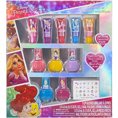 Disney Princess Kinderschminke Set | Mädchen Make-up Set mit Lipgloss, Nagellack und mehr | Geburtstagsgeschenk für Kinder ab 3 Jahren von Townley Girl von Townley Girl