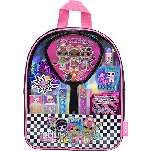 L.O.L Surprise! Townley Girl Rucksack Kosmetik Make-up Set 10-teilig, inklusive Lipgloss, Nagellack, Haargummi, Spiegel und Überraschungs-Schlüsselanhänger, ab 5 Jahren von Townley Girl