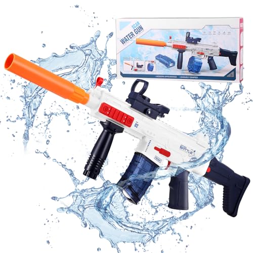 Elektrische Wasserpistole für Erwachsene, 370 + 120 CC, Automatische Wasserpistole 33 FT mit Großer Kapazität, Wasserschießspielzeug Sommer Party für Kinder und Erwachsene 8 9 10 11 12 (Blau) von Towwoo