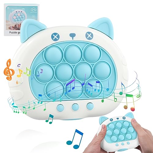 Towwoo Quick Push Spiel v2.0, [Upgraded 50 Level] Pop It Fidget Elektronisches Sensorspiel Silikon Spielzeug für Jungen Mädchen, Puzzle Pop Bubble Game Geschenk für Kinder und Erwachsene (Kätzchen) von Towwoo