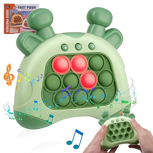 Towwoo Quick Push Spiel, Pop It Fidget Elektronisches Sensorspiel Silikon Spielzeug für Jungen Mädchen, Puzzle Pop Bubble Game Machine Geschenk für Kinder und Erwachsene (B - Upgraded 80 Level) von Towwoo