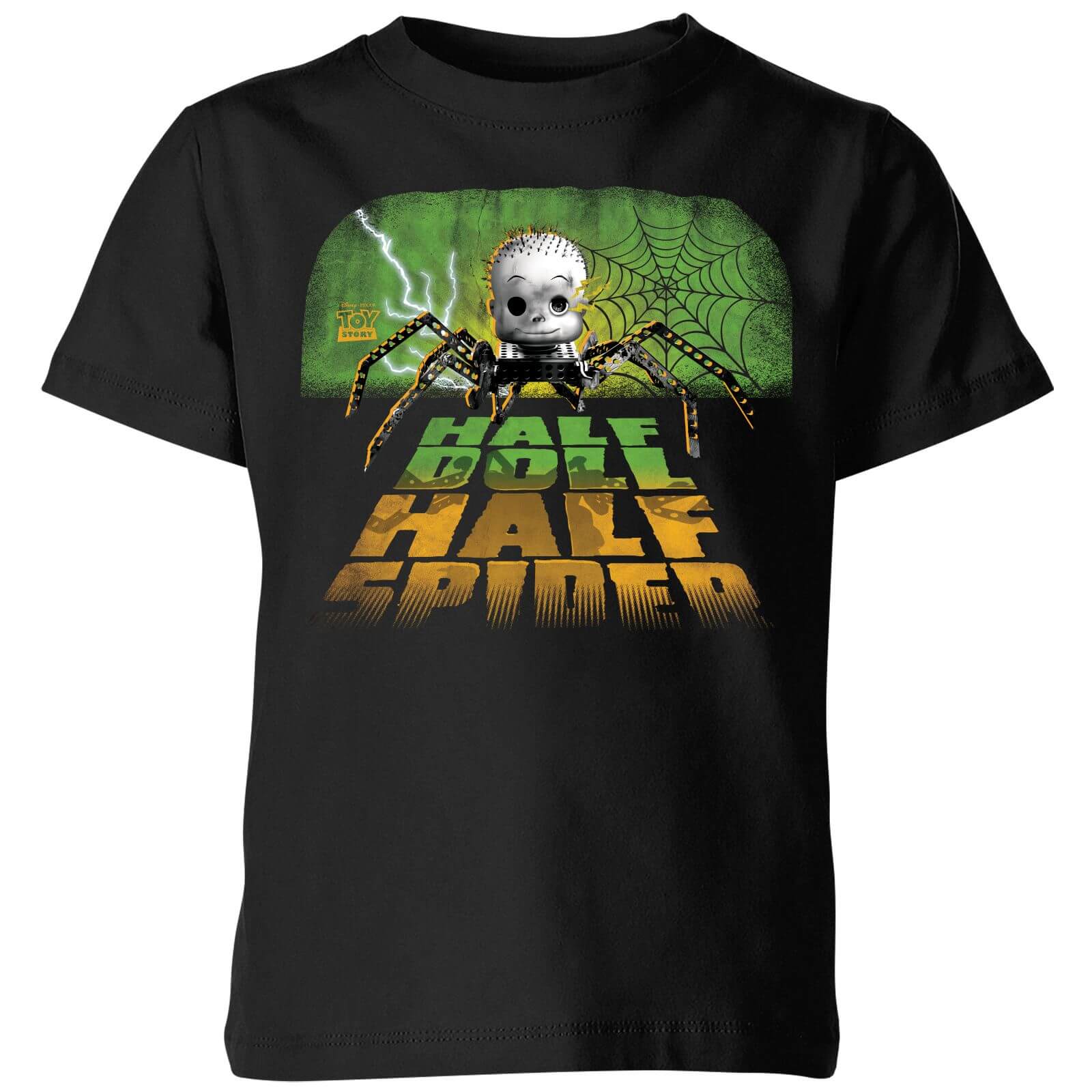 Toy Story Half Doll Half Spider Kinder T-Shirt - Schwarz - 5-6 Jahre von Original Hero