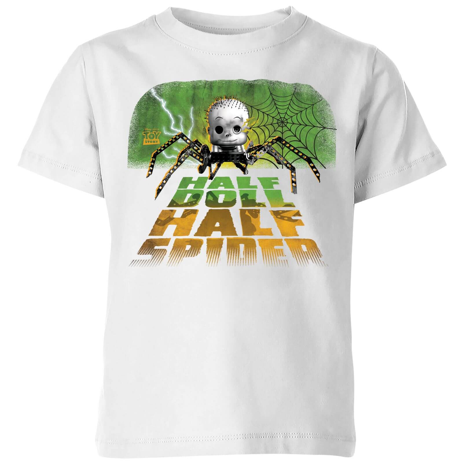 Toy Story Half Doll Half-Spider Kinder T-Shirt - Weiß - 3-4 Jahre von Original Hero