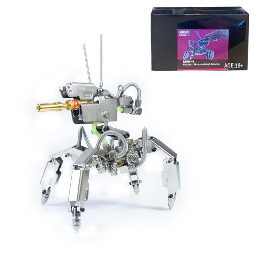 ToyGhillied 3D Metall Mini Mecha Puzzle, 200 + Teile DIY Mecha Modellbausatz mit Werkzeug für Erwachsene und Schreibtisch Dekoration von ToyGhillied