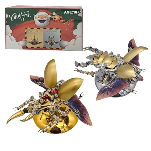 ToyGhillied 3D Metall Puzzle Insekt Modellbausatz, DIY Giraffen-Hirschkäfer Kit Mechanical Steampunk Modellbausatz Erwachsene mit Werkzeug (Set of 2) von ToyGhillied