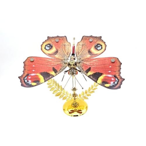 ToyGhillied 3D Metallpuzzle für Erwachsene, Steampunk Peacock Schmetterling DIY Bausatz mit Ständer, 3D Puzzle Mechanische Insekten Ornament, Große Geschenke für Erwachsene (100+PCS) von ToyGhillied