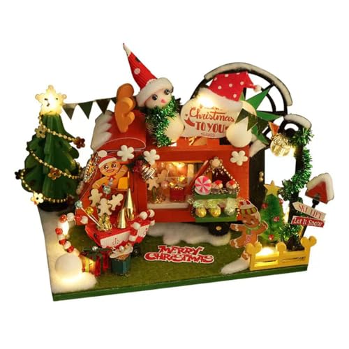 ToyGhillied DIY Weihnachts Auto Holz Puzzle, 3D Holz Auto Holz Modell, Dekorative Miniatur-Puppenhaus Bücherregal Deko Ornamente als Weihnachts und Geburtstags Geschenk (90 PCS) von ToyGhillied