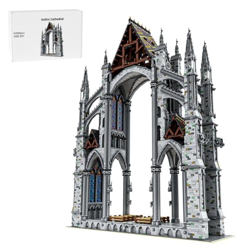 ToyGhillied Gotische Kirche Modellbausatz, 1/42 Mittelalterliche Kathedrale Querschnitt Detaillierte Miniatur-Bausteine Set für fortgeschrittene Baumeister (40999 Teile) von ToyGhillied