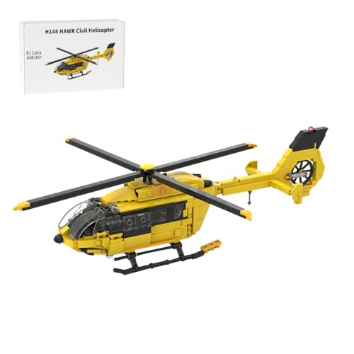 ToyGhillied H145 Hawk Militärische Hubschrauber Bausteine, 1/40 Maßstab Sammlermodell mit militärischem Thema zum Bauen und Ausstellen, MOC Klemmbausteine für Erwachsene (611Teile) von ToyGhillied