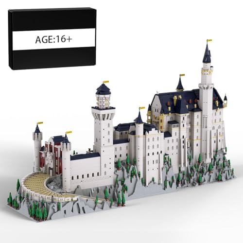 ToyGhillied Haus Modular Deutsches Schloss Neuschwanstein klemmbausteine Modell, DIY Berühmter Wahrzeichen Baukasten, Weihnachten Geburtstags Geschenke für Erwachsene - 13028 Teile von ToyGhillied