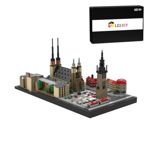 ToyGhillied Haus Modular Deutschland Stadt der fünf Türme Modell, 1:500 Deutsch Berühmter Wahrzeichen klemmbausteine Set für Erwachsene, Sammlerstück oder Heimbüro Ausstellung-2689 Teile von ToyGhillied