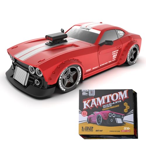 ToyGhillied KM3299 RC Sport Drift Auto, 1/32 Maßstab 2.4G 30KM/H Vollproportionales 4WD RC Elektro Mini Renn Drift Auto Modell mit Scheinwerfer und Drift-Reifen (RTR-Version) von ToyGhillied