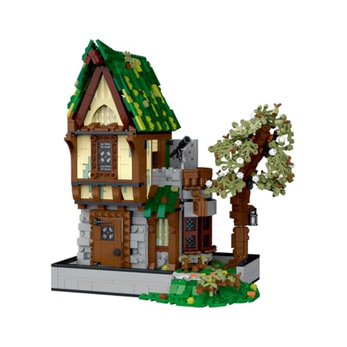 ToyGhillied MOC Haus Modular Klemmbausteine Mittelalterlicher Taverne Modell, 1872 Teile Mittelalterliches Haus Gebäude Set, MOC-117629 von ToyGhillied