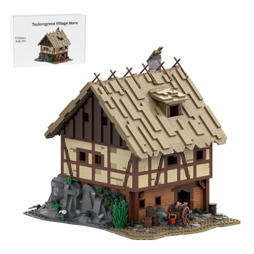 ToyGhillied MOC Klemmbausteine Mittelalterlicher Dorfladen Taylorsgreen Modular Modell, 3785 Teile Mittelalterliches Dorf Gebäude Set von ToyGhillied