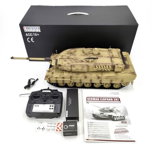 ToyGhillied RC Panzer Modell, 1:16 Deutscher Leopard Infrarot 2A7 Kampfpanzer, Militär RC Geländepanzer für Erwachsene (Basisversion) von ToyGhillied