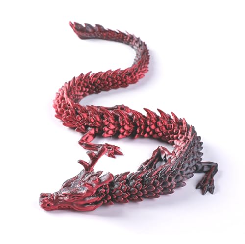 3D-gedruckter Drache, chinesischer Drache, 30,5 cm, flexibler beweglicher Drache, Drache, Fidget-Spielzeug für flexible Gelenke, Glücksdrache für Zuhause, Büro, Schreibtischdekoration, ADHS-Spielzeug, von ToySupplyFun