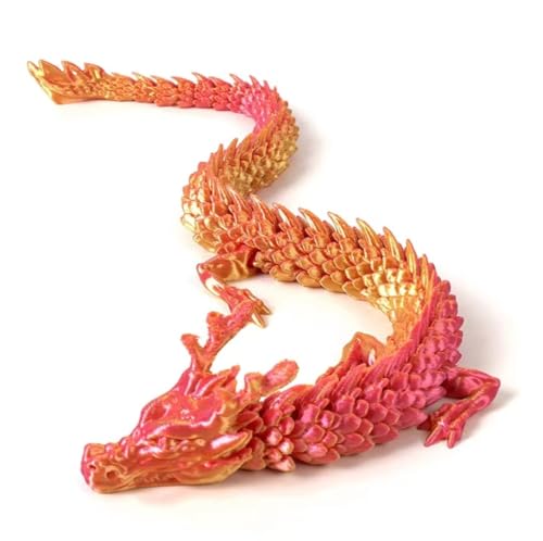 3D-gedruckter Drache, chinesischer Drache, 30,5 cm, flexibler beweglicher Drache, Drache, Fidget-Spielzeug für flexible Gelenke, Glücksdrache für Zuhause, Büro, Schreibtischdekoration, ADHS-Spielzeug, von ToySupplyFun