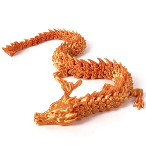 3D-gedruckter Drache, chinesischer Drache, 30,5 cm, flexibler beweglicher Drache, Drache, Fidget-Spielzeug für flexible Gelenke, Glücksdrache für Zuhause, Büro, Schreibtischdekoration, ADHS-Spielzeug, von ToySupplyFun