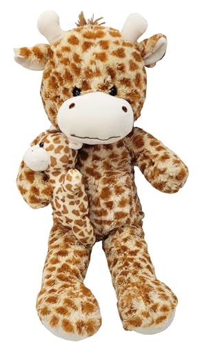 Riesen Plüschtier Giraffe mit Babygiraffe 80 cm Teddybär von ToyToyToy