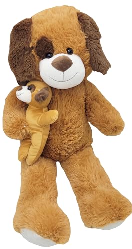 Riesen Plüschtier Hund mit Welpe 80 cm Teddybär von ToyToyToy