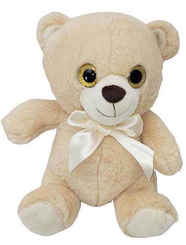 ToyToyToy Plüsch Teddybär 30 cm Teddy mit Schleife und Glitzeraugen von ToyToyToy