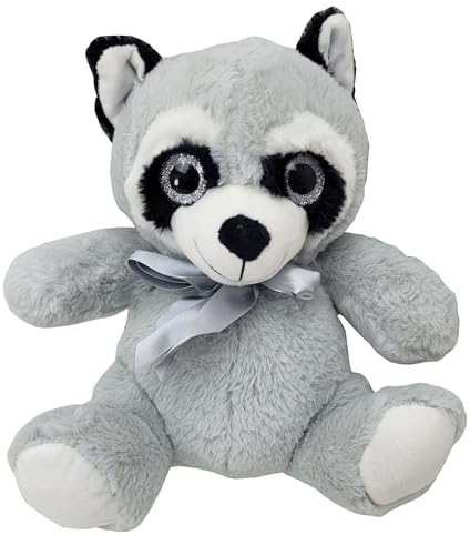 ToyToyToy Plüschtier Waschbär 30 cm Teddy mit Schleife und Glitzeraugen von ToyToyToy