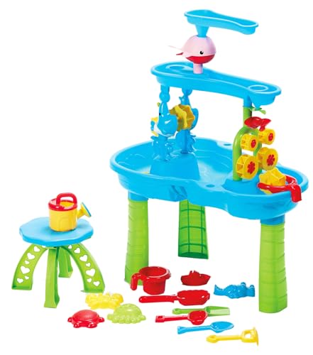 ToyToyToy Sand Wasserspieltisch Wasserspielzeug für den Garten Wassertisch viel Zubehör von ToyToyToy